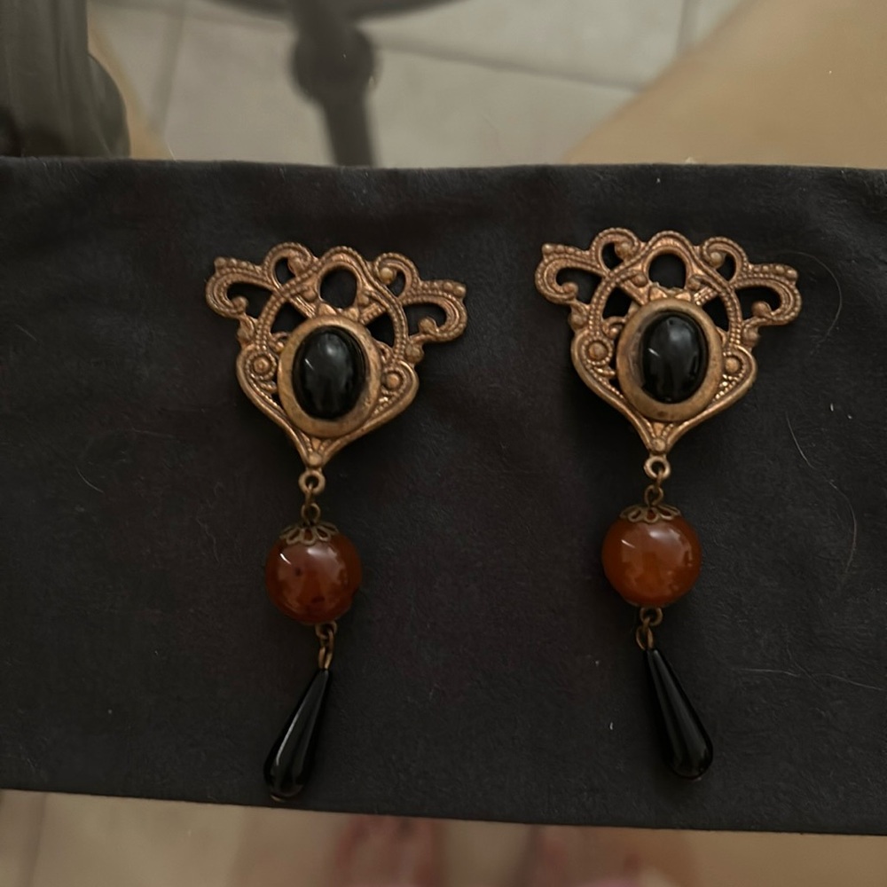 Really unique vintage clip on earrings